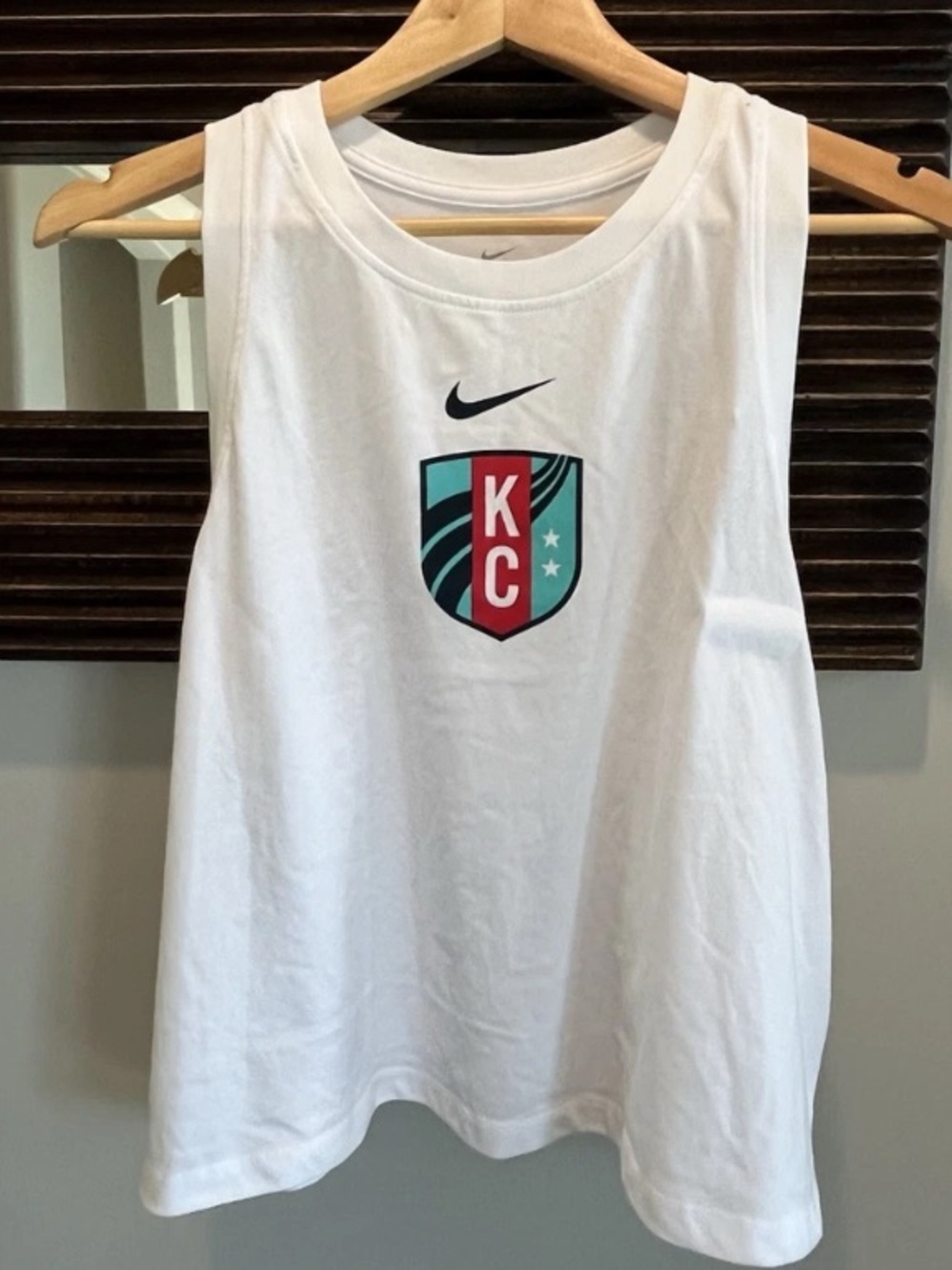 Nike Women's KC Current Tomboy Crop Tank Top- White NWSL Soccer Size XL